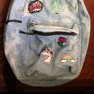 Girl Denim Embroider Backpack